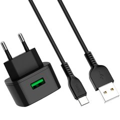 Зарядное устройство Hoco C70A QC 3.0 (3A) + USB-C кабель