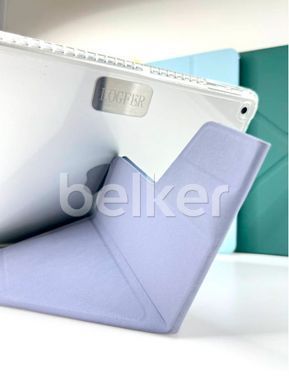 Чехол iPad Air 13 2024 12.9 дюймов Logfer Origami Smart New Pencil Groove Голубой