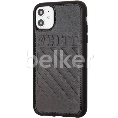 Чехол для iPhone 11 Off-White leather case Черный смотреть фото | belker.com.ua