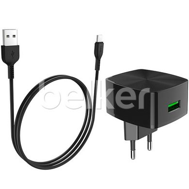 Зарядное устройство Hoco C70A QC 3.0 (3A) + USB-C кабель