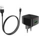 Зарядное устройство Hoco C70A QC 3.0 (3A) + USB-C кабель Черный в магазине belker.com.ua