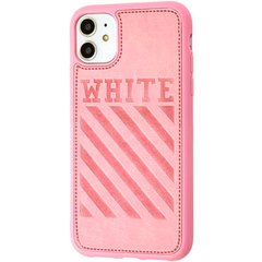 Чехол для iPhone 11 Off-White leather case Розовый смотреть фото | belker.com.ua