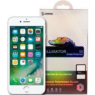 Защитное стекло для iPhone 7 5D Zarmans Alligator Белый смотреть фото | belker.com.ua