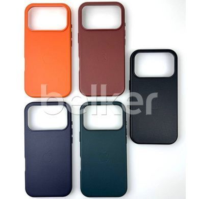 Чехол для iPhone 18 Pro  Leather Case with MagSafe (replica) Оранжевый