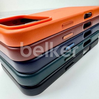 Чехол для iPhone 18 Pro  Leather Case with MagSafe (replica) Оранжевый