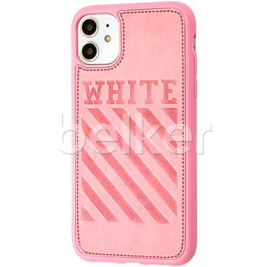 Чехол для iPhone 11 Off-White leather case Розовый смотреть фото | belker.com.ua