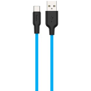 Силиконовый кабель USB Type-C Hoco X21 Голубой