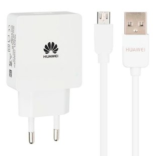 Зарядное устройство Huawei 2.1A c кабелем micro USB Original Белое