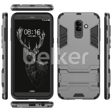 Противоударный чехол для Samsung Galaxy A6+ 2018 (A605) Honor Hard Defence Тёмно-серый смотреть фото | belker.com.ua