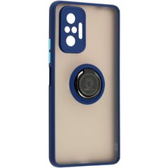 Чехол для Xiaomi Redmi Note 10 Pro LikGus Ring case Синий