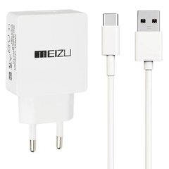 Зарядное устройство Meizu c кабелем Type C Original Белое