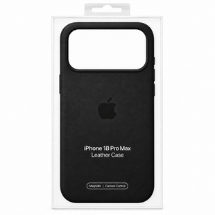 Чехол для iPhone 18 Pro Max Leather Case with MagSafe (replica) Черный