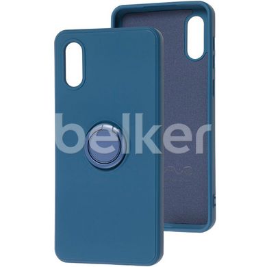 Чехол для Samsung Galaxy A02 (A022) Wave color Ring case Синий смотреть фото | belker.com.ua
