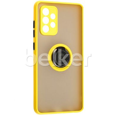 Чехол для Samsung Galaxy A72 (A725) LikGus Ring case Жёлтый смотреть фото | belker.com.ua