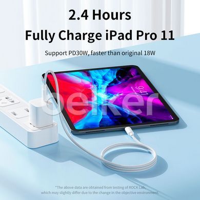 Кабель USB-C на USB-C Rock R6 C-C PD 100W 2 метра Белый