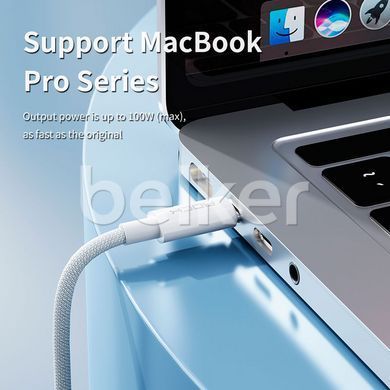 Кабель USB-C на USB-C Rock R6 C-C PD 100W 2 метра Белый