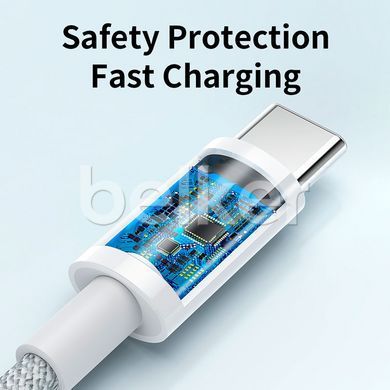 Кабель USB-C на USB-C Rock R6 C-C PD 100W 2 метра Белый