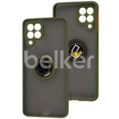 Противоударный чехол для Samsung Galaxy M53 (M536) LikGus Ring case Оливковый смотреть фото | belker.com.ua