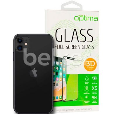 Защитное стекло для iPhone 11 Optima 3D Черный смотреть фото | belker.com.ua