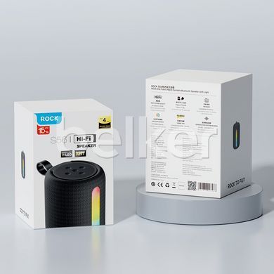 Bluetooth колонка Rock S56 Fabric Mesh Portable Bluetooth Speaker with Light Черная