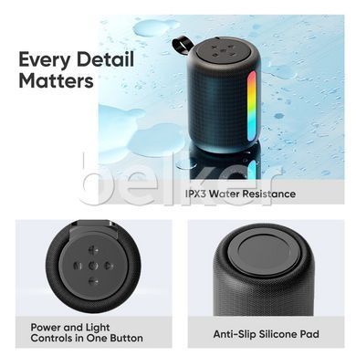 Bluetooth колонка Rock S56 Fabric Mesh Portable Bluetooth Speaker with Light Черная
