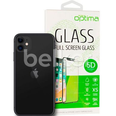 Защитное стекло для iPhone 11 Optima 5D Черный смотреть фото | belker.com.ua