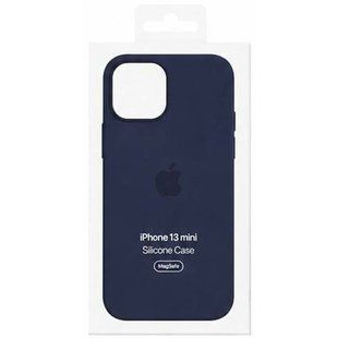 Чехол для iPhone 13 Mini Silicone Case with MagSafe (AAA) Темно синий
