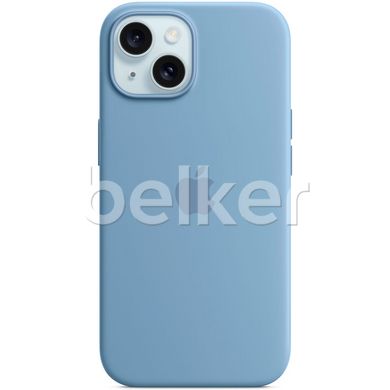Чехол Apple Silicone Case MagSafe для iPhone 15 Голубой