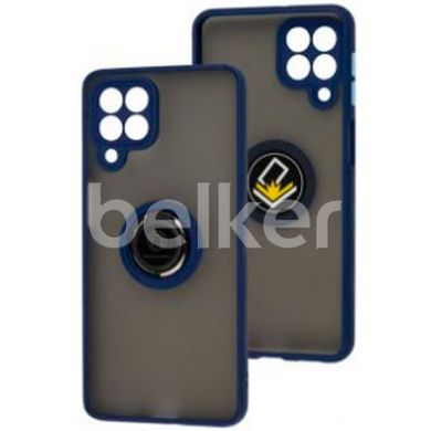 Противоударный чехол для Samsung Galaxy M53 (M536) LikGus Ring case Синий смотреть фото | belker.com.ua