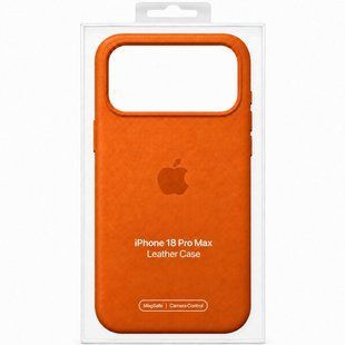 Чехол для iPhone 18 Pro Max Leather Case with MagSafe (replica) Оранжевый