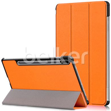 Чехол для Samsung Galaxy Tab S7 FE T733 Moko кожаный Оранжевый