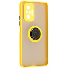 Чехол для Xiaomi Redmi Note 10 Pro LikGus Ring case Желтый