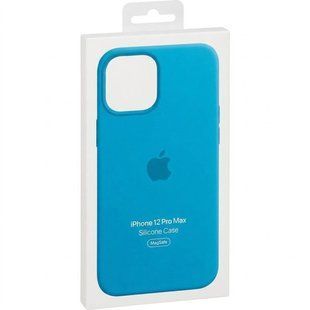 Чехол для iPhone 12 Pro Max Silicone Case with MagSafe (AAA) Светло синий смотреть фото | belker.com.ua