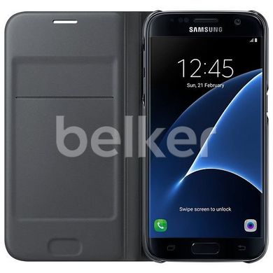 Чехол книжка для Samsung Galaxy S7 G930 Flip Wallet Cover Копия Черный смотреть фото | belker.com.ua