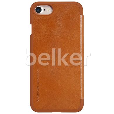 Чехол книжка для iPhone 7 Nillkin Qin кожаный Коричневый смотреть фото | belker.com.ua