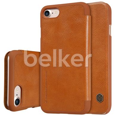 Чехол книжка для iPhone 7 Nillkin Qin кожаный Коричневый смотреть фото | belker.com.ua