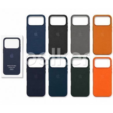 Чехол для iPhone 17 Pro Max Leather Case with MagSafe (replica) Черный