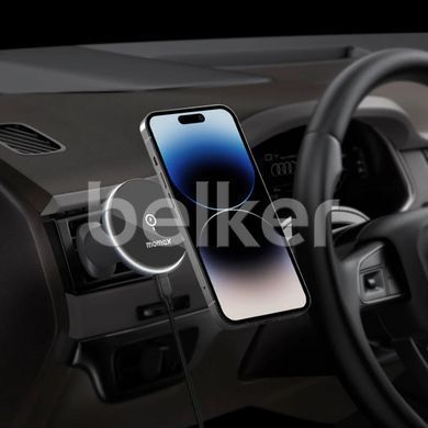 Магнитный держатель для iPhone с беспроводной зарядкой на вентиляцию Momax Q.Mag Mount 5 15W Черный смотреть фото | belker.com.ua