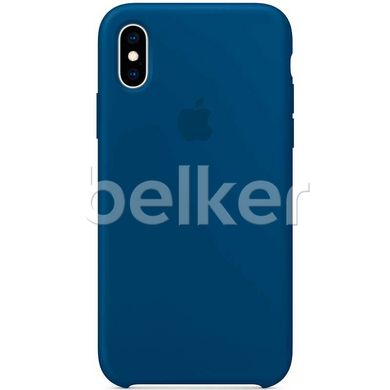 Силиконовый чехол для iPhone X Apple Silicone Case Темно-синий смотреть фото | belker.com.ua