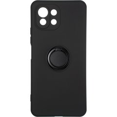 Чехол для Xiaomi Mi 11 Lite Wave color Ring case Черный