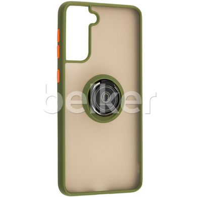 Чехол для Samsung Galaxy S21+ (G996) LikGus Ring case Оливковый