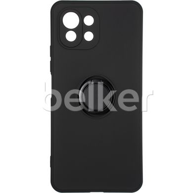 Чехол для Xiaomi Mi 11 Lite Wave color Ring case Черный