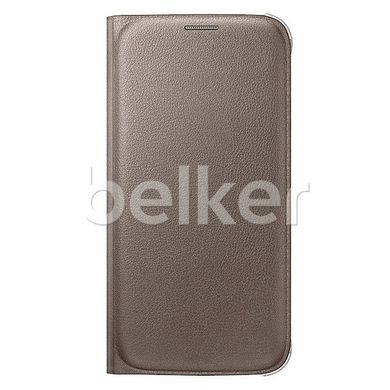 Чехол книжка для Samsung Galaxy S6 G920 Flip Wallet Cover Копия Золотой смотреть фото | belker.com.ua