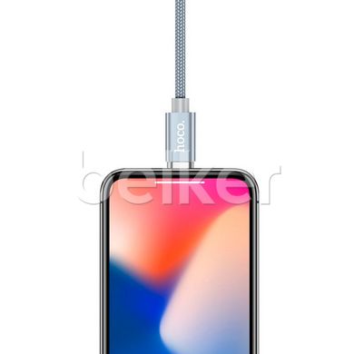 Кабель для iPhone Lightning Hoco U40A Magnetic Adsorption магнитный Серый