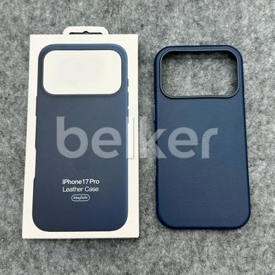 Чехол для iPhone 17 Pro Max Leather Case with MagSafe (replica) Оранжевый