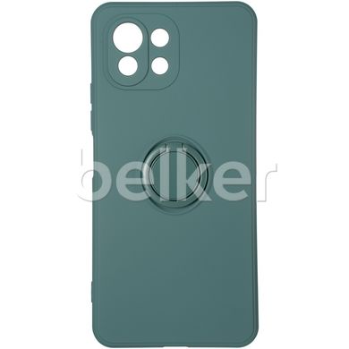 Чехол для Xiaomi Mi 11 Lite Wave color Ring case Зеленый