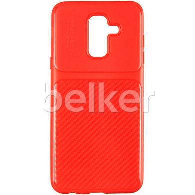 Противоударный чехол для Samsung Galaxy A6+ 2018 (A605) iPaky Carbon Thin Красный смотреть фото | belker.com.ua