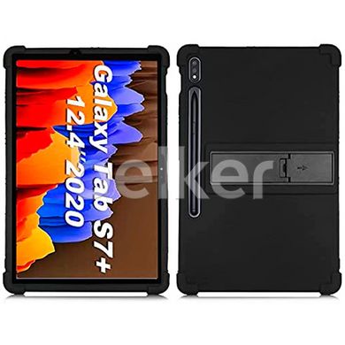 Противоударный чехол для Samsung Galaxy Tab S7 Plus Silicone armor Черный