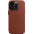 Чехол для iPhone 16 Pro Max Leather Case with MagSafe (replica) Коричневый