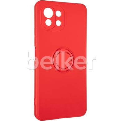 Чехол для Xiaomi Mi 11 Lite Wave color Ring case Красный
